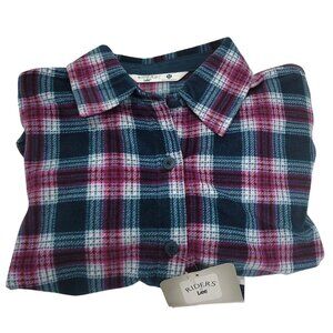 NWT Women's Flannel Shirt M Lee Riders Green